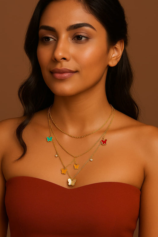 Aurora Butterfly Layered Necklace